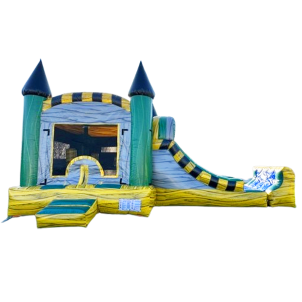 [13’x27’] Marble Yellow Bounce House with Double Slides (DRY)